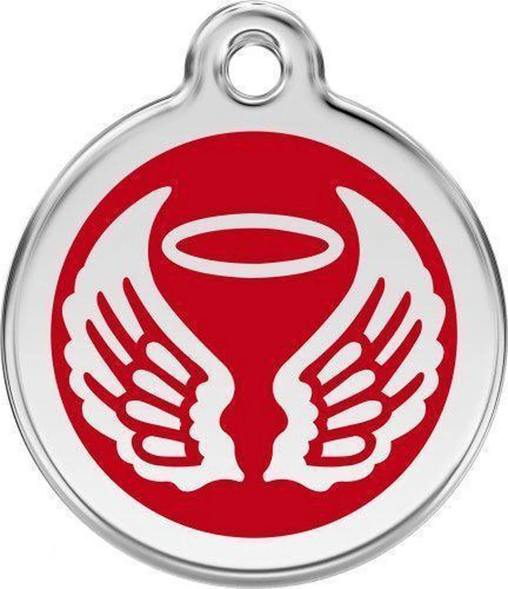 Hondenpenning 38 mm engelenvleugels by Red Dingo in Red – product photo