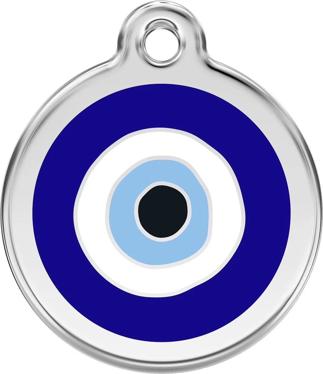 hondenpenning 38 mm Evil Eye by Red Dingo in Blauw met Evil Eye – product photo