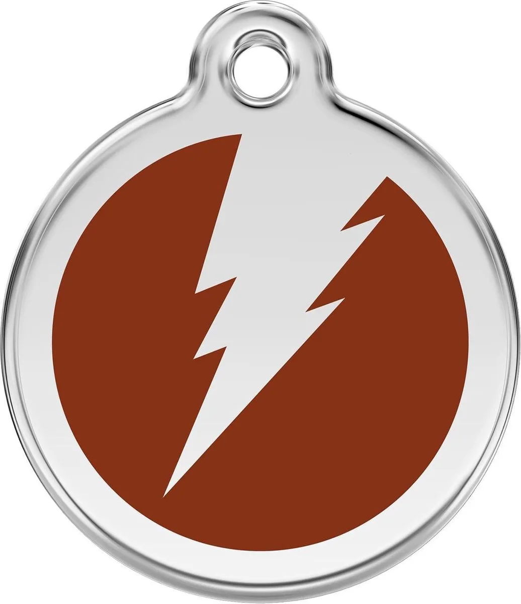 Hondenpenning 38 mm flits bruin by Red Dingo in Bruin met flits – product photo