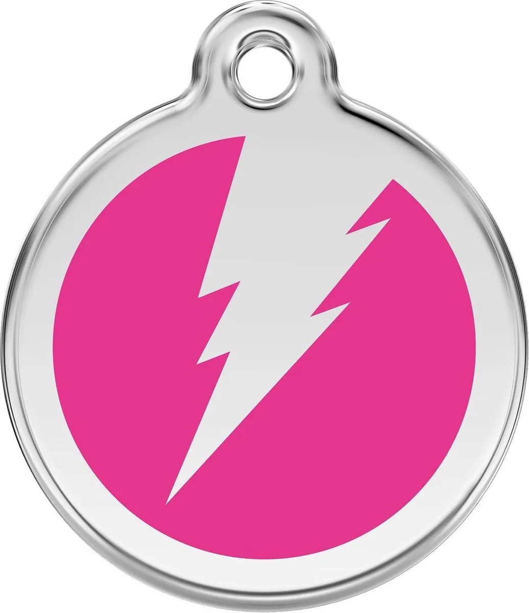 Hondenpenning 38 mm flits hard roze från Red Dingo i Hard roze met flits – produktbild