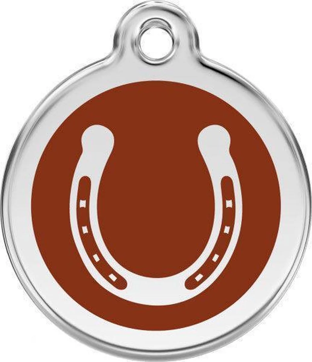 Hondenpenning 38 mm hoefijzer bruin de Red Dingo en Bruin met hoefijzer – photo produit