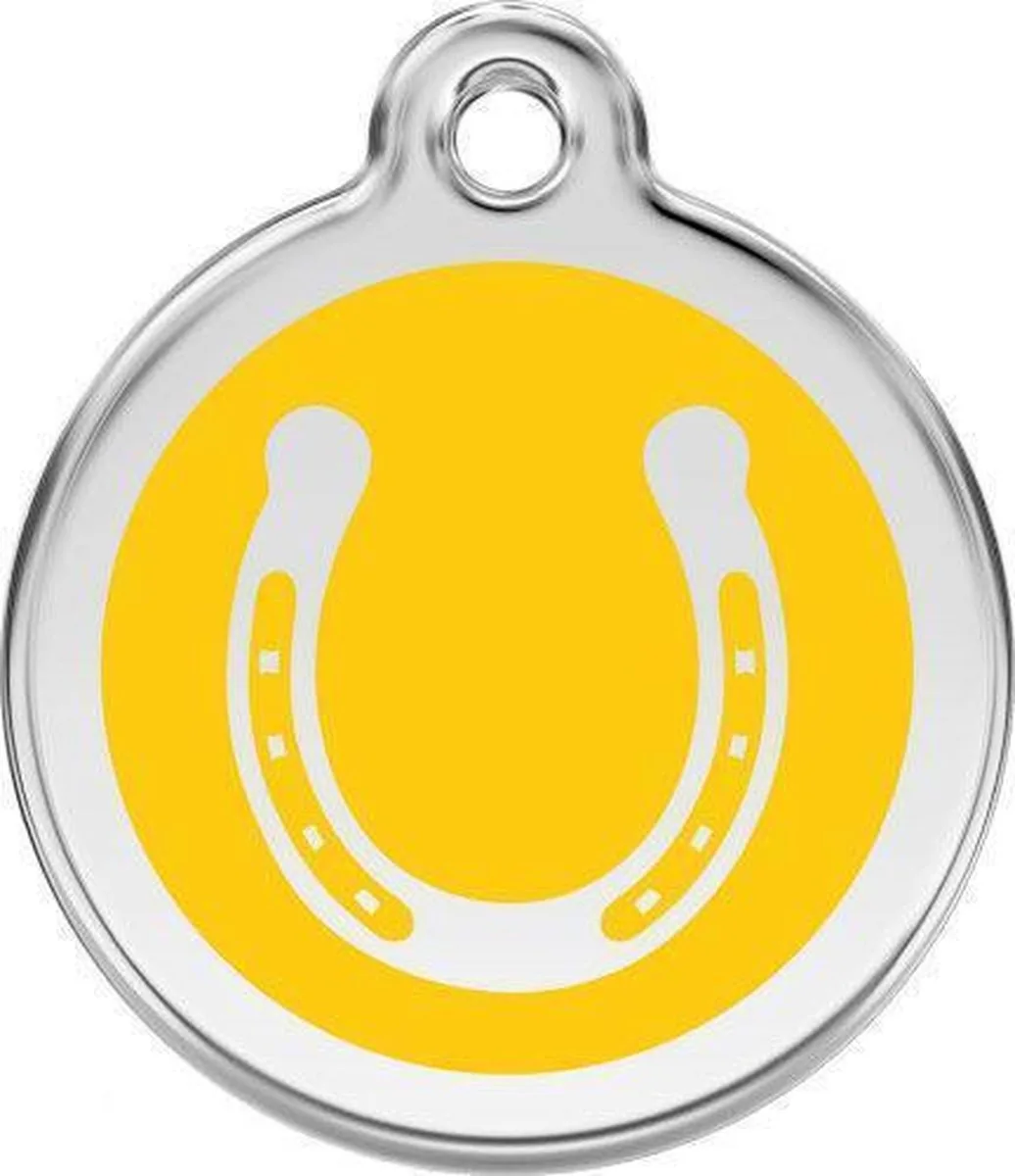 Hondenpenning 38 mm hoefijzer by Red Dingo in Yellow – product photo