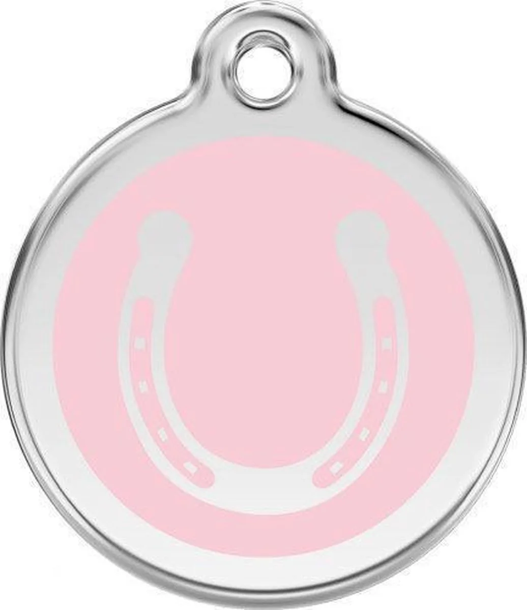 Hondenpenning 38 mm hoefijzer roze by Red Dingo in Roze met hoefijzer – product photo