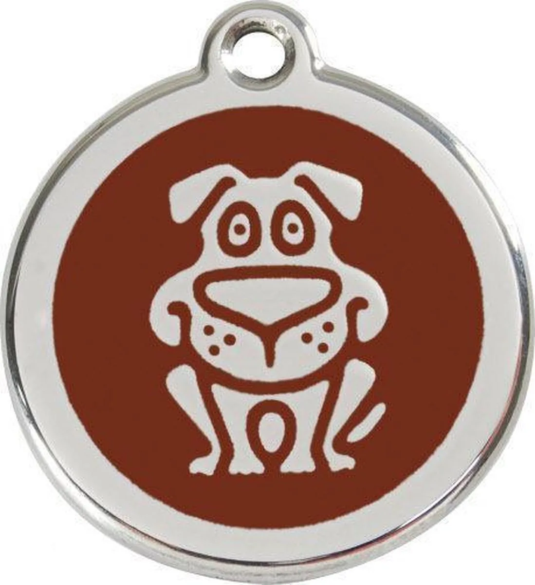 Hondenpenning 38 mm hond bruin van Red Dingo in Bruin met hond – productfoto