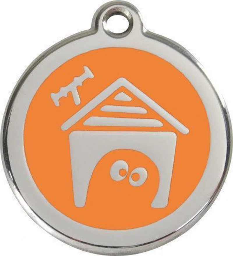 Hondenpenning 38 mm hondenhok oranje by Red Dingo in Oranje met hondenhok – product photo