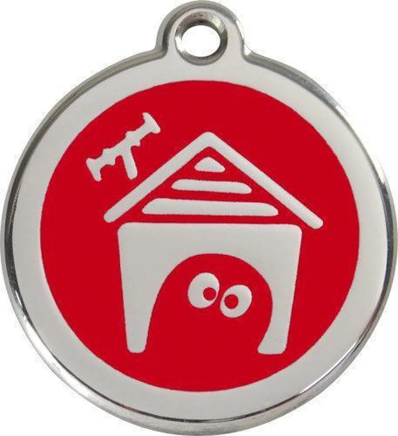 Hondenpenning 38 mm hondenhok rood de Red Dingo en Rood met hondenhok – photo produit