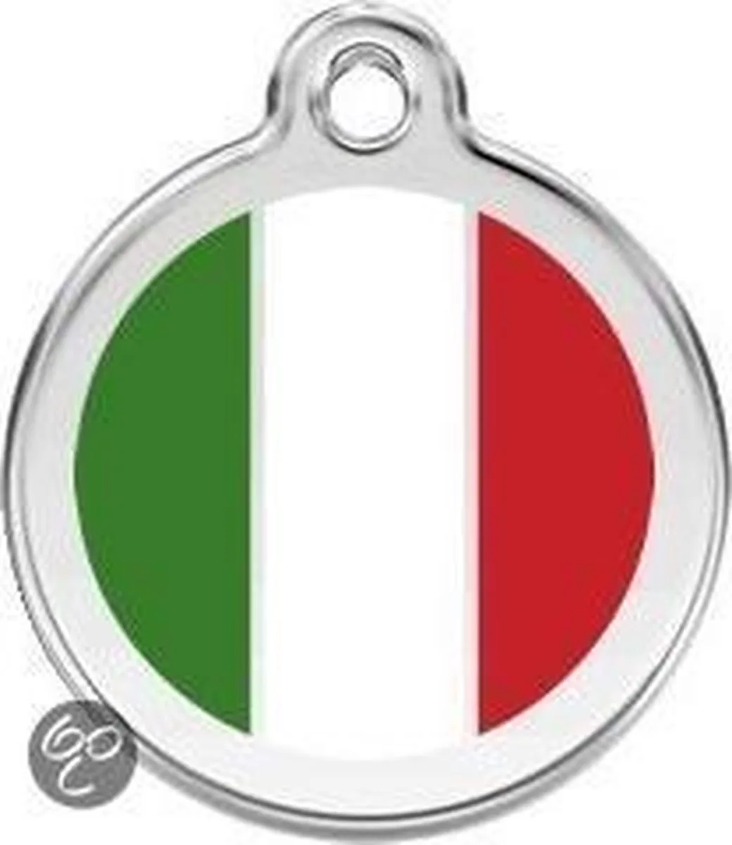 Hondenpenning 38 mm Italië Italiaanse vlag fra Red Dingo i Italië vlag – produktbillede