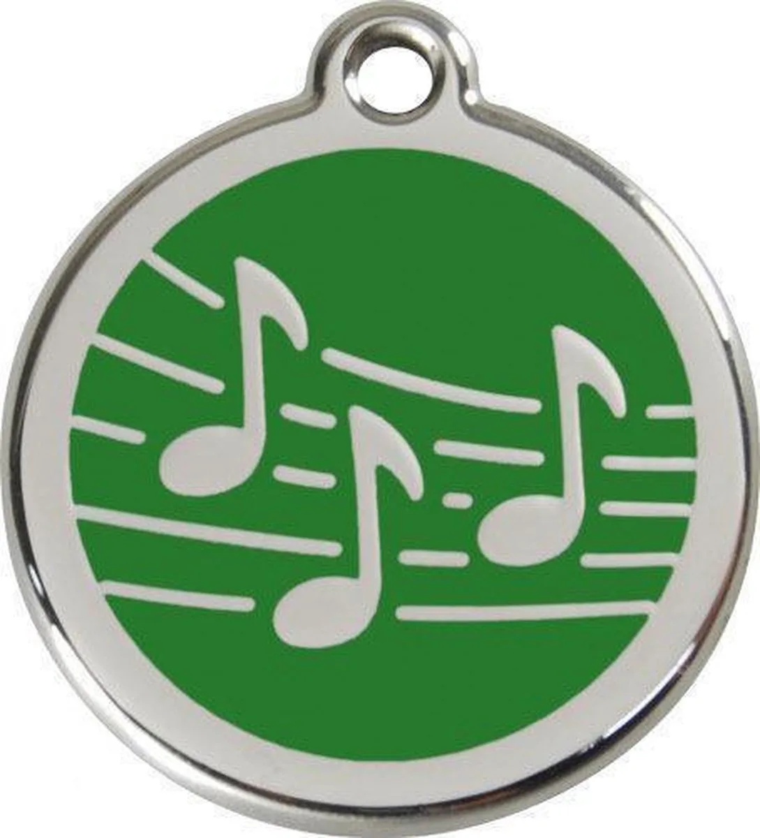 Hondenpenning 38 mm muzieknoten groen by Red Dingo in Groen met muzieknoten – product photo