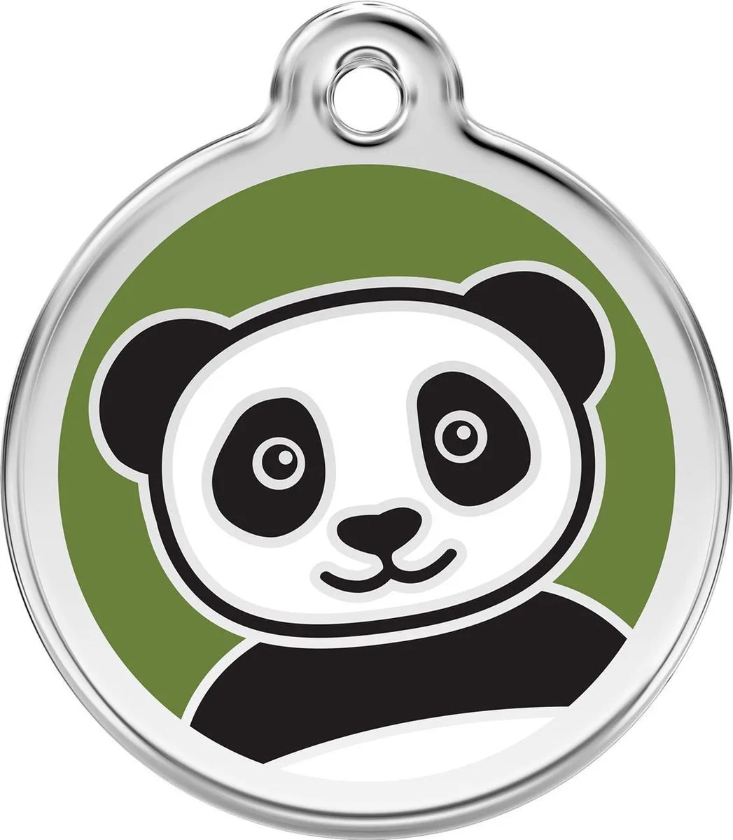 Hondenpenning 38 mm panda fra Red Dingo i Groen met panda – produktbillede