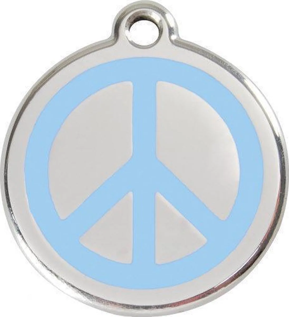 Hondenpenning 38 mm peace lichtblauw från Red Dingo i Lichtblauw peace – produktbild