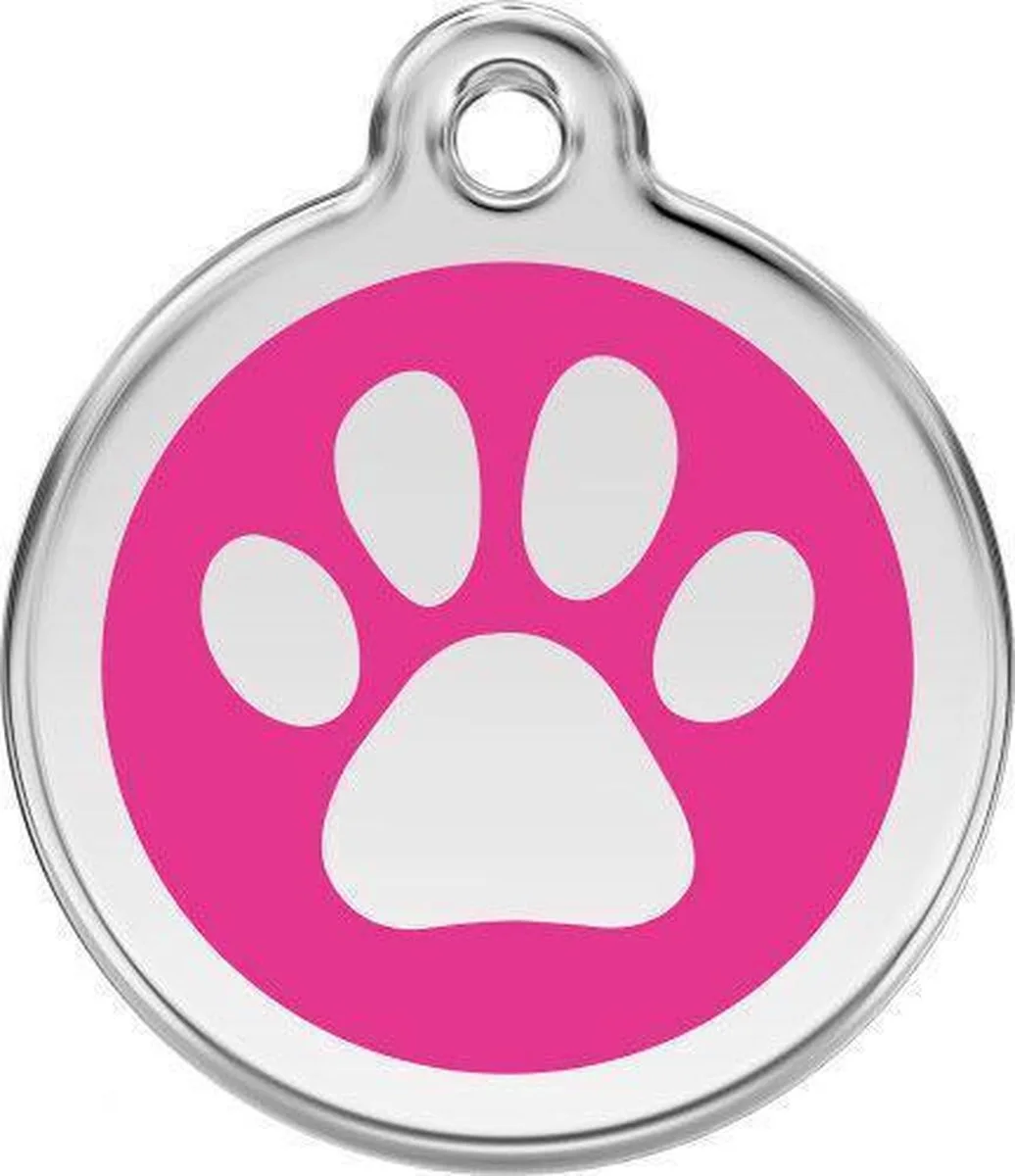 Hondenpenning 38 mm pootje hard von Red Dingo in Rosa – Produktfoto