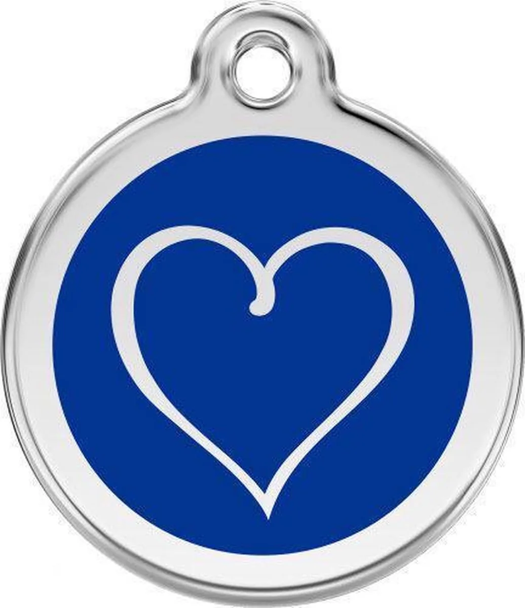 Hondenpenning 38 mm tribal hart donkerblauw by Red Dingo in Blue – product photo