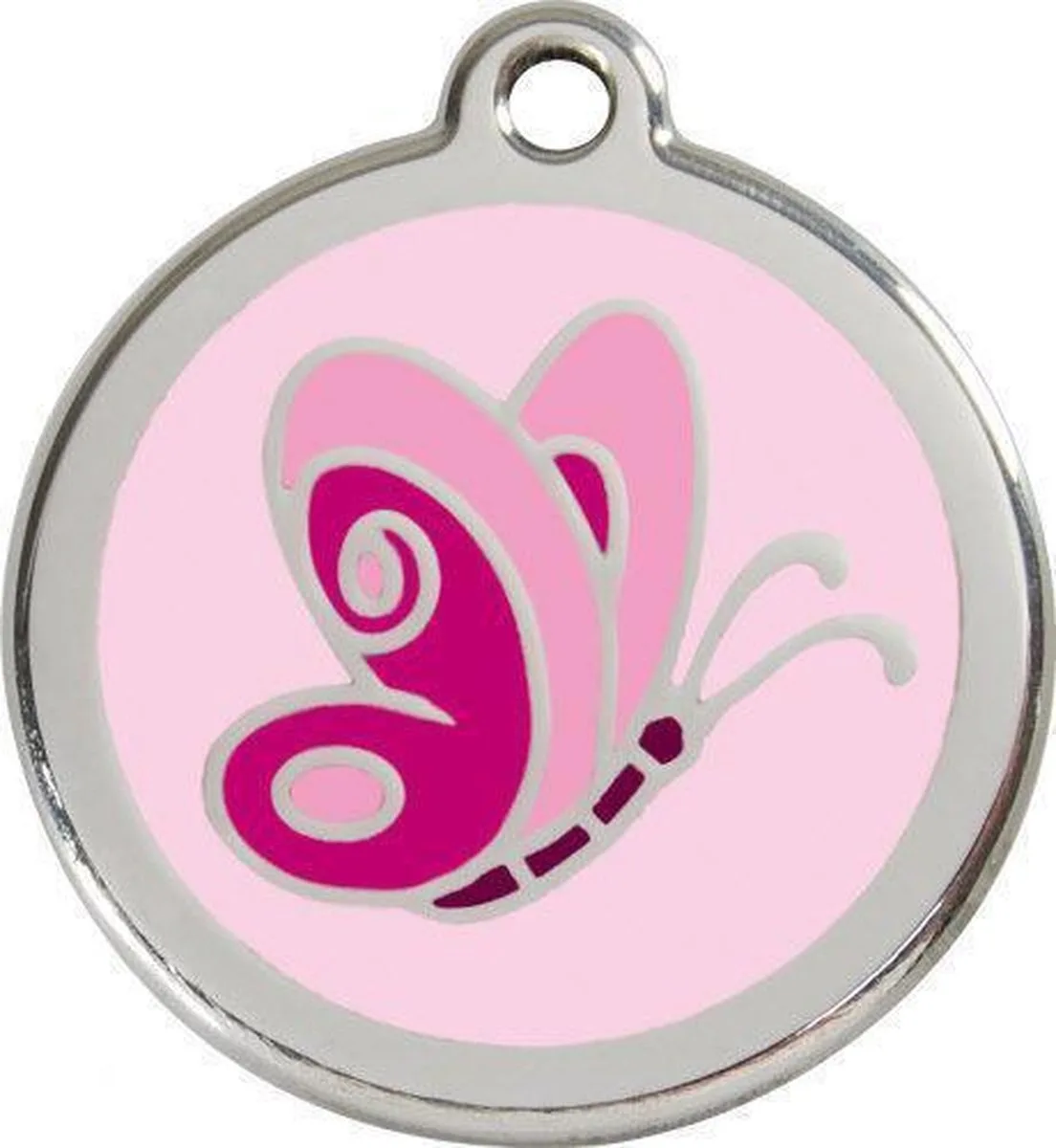 Hondenpenning 38 mm vlinder roze-roze by Red Dingo in Pink – product photo