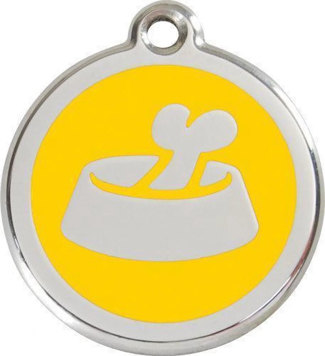 Hondenpenning 38 mm voerbak geel by Red Dingo in Geel met voerbak – product photo