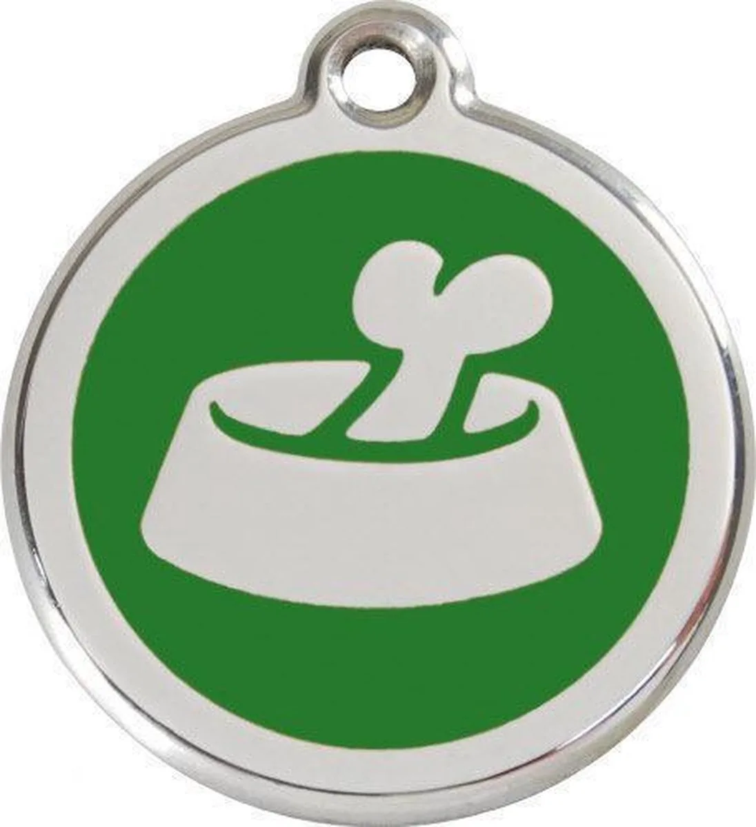 Hondenpenning 38 mm voerbak groen van Red Dingo in Groen met voerbak – productfoto