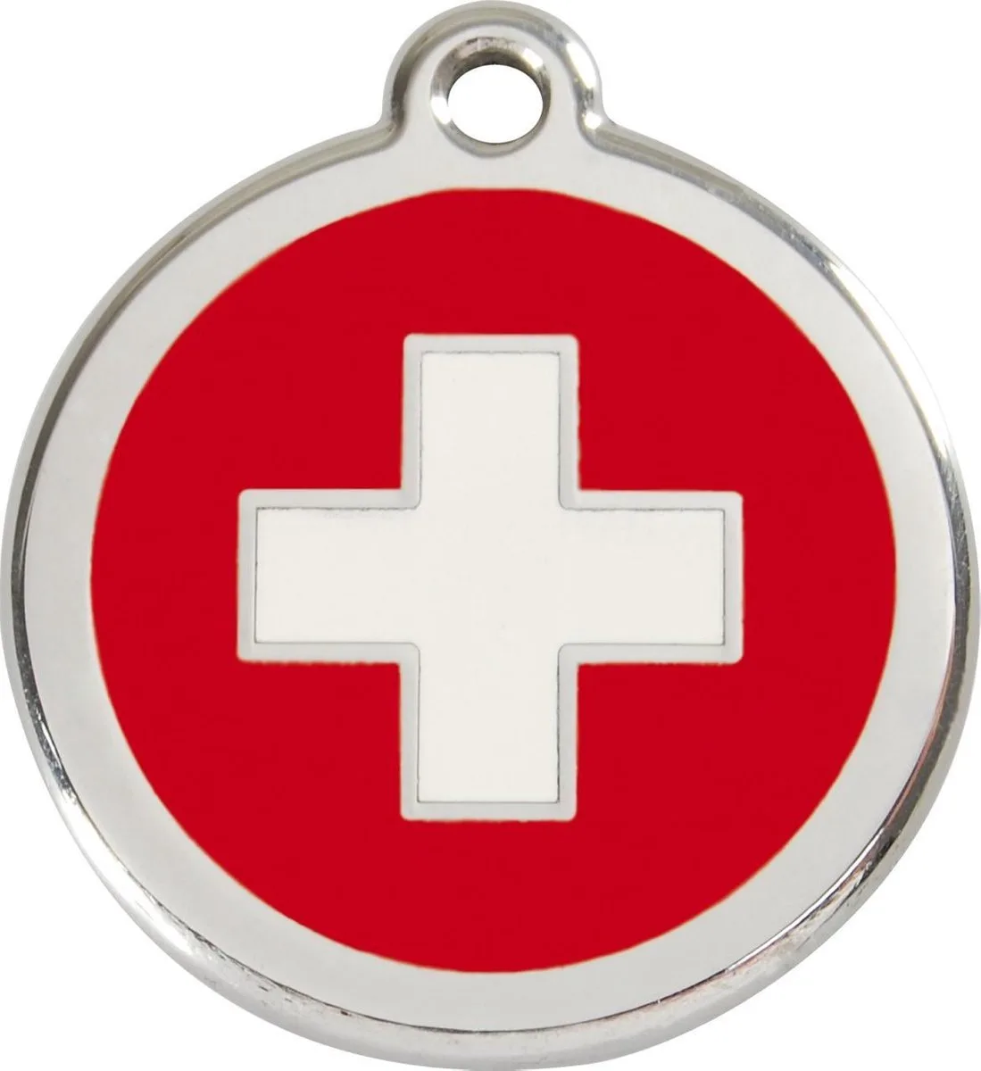 Hondenpenning 38 mm Zwitserse vlag Zwitserland van Red Dingo in Zwitserland vlag – productfoto