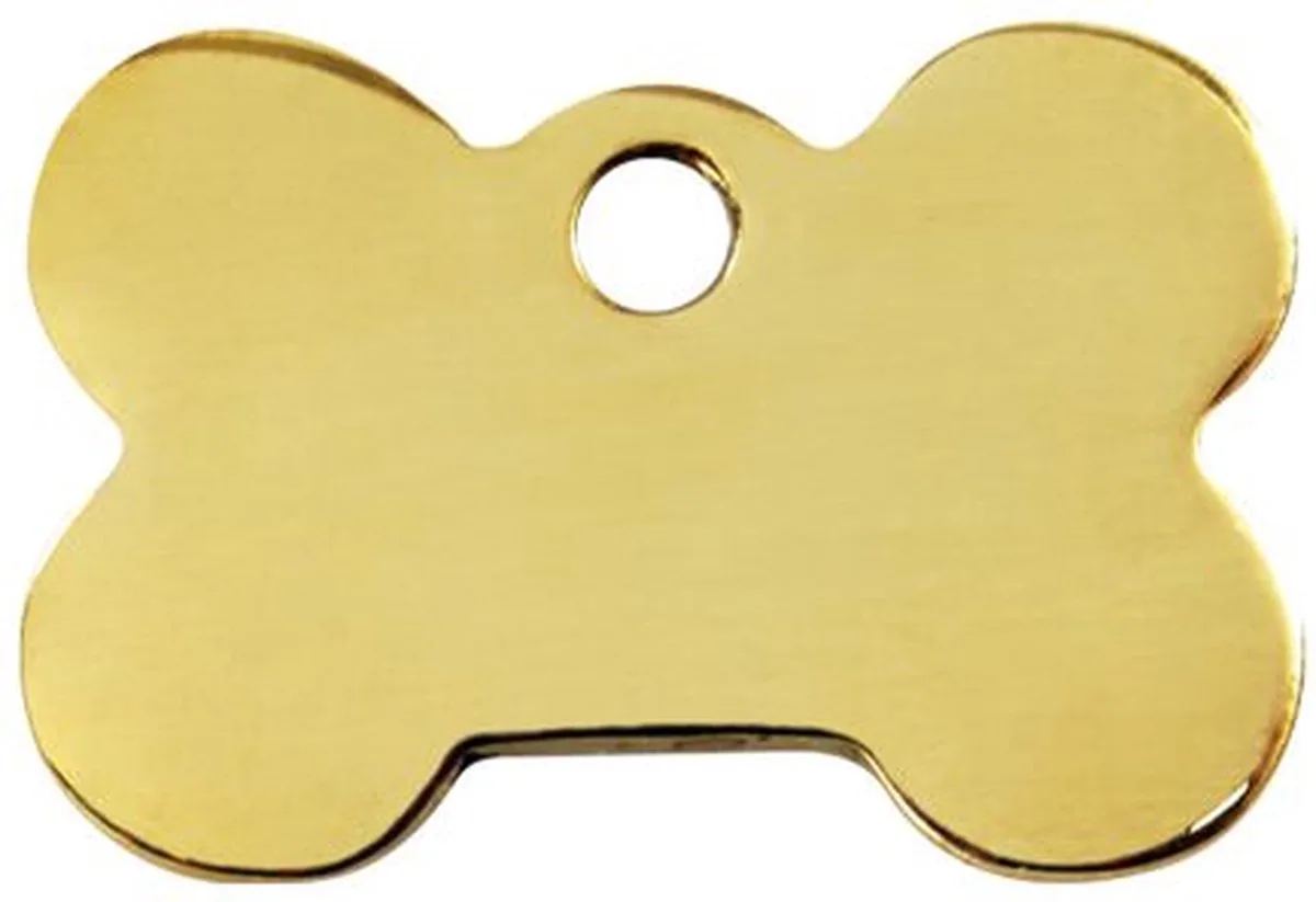 Hondenpenning - maat L - bot 4.83 cm x 3,25 cm van Red Dingo in Goudkleurig bot – productfoto