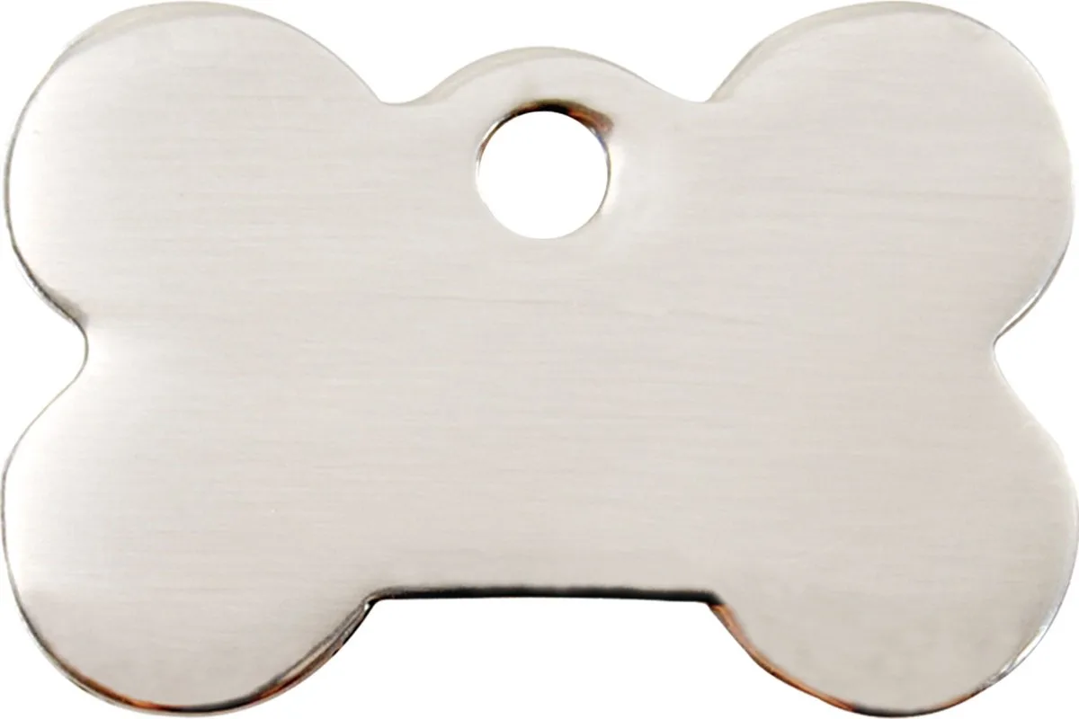 Hondenpenning - maat L - bot 4.9 cm x 2.8 cm van Red Dingo in Zilver – productfoto