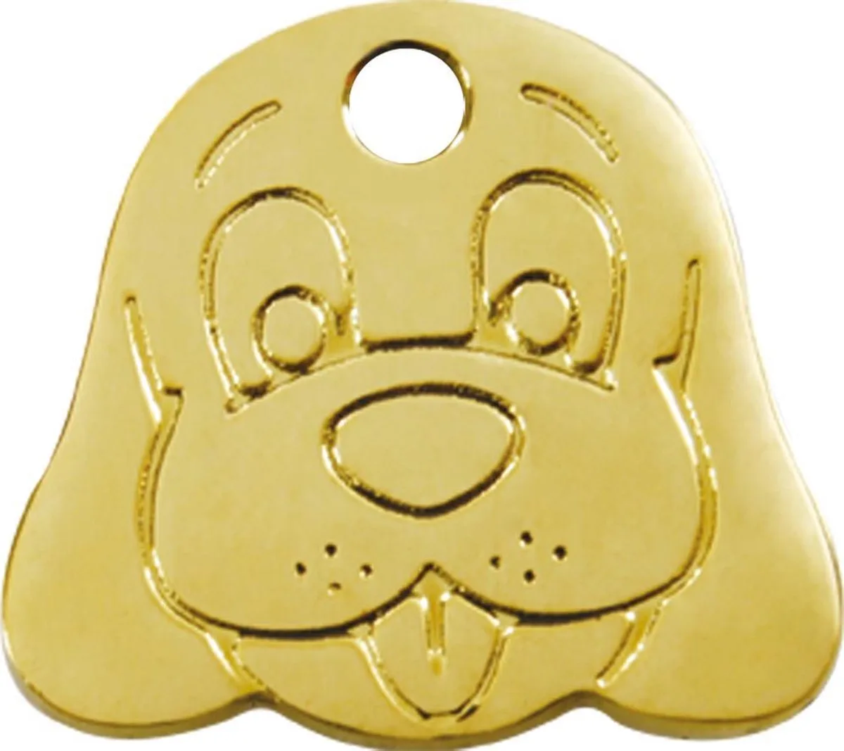 Hondenpenning - maat M - hondenkopje 2.96 cm x 3.32 cm de Red Dingo en Goudkleurig hondenkopje – photo produit