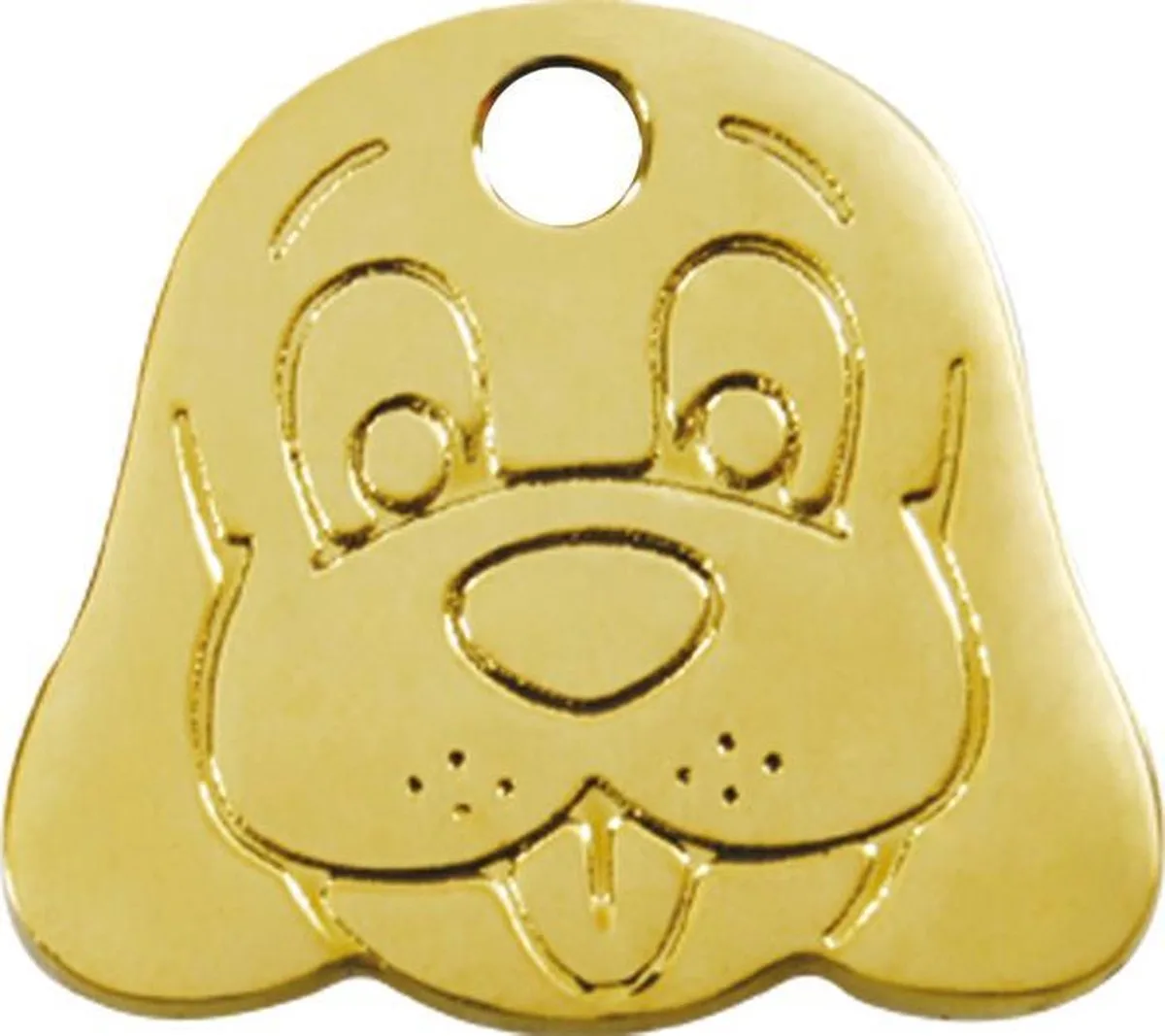 Hondenpenning - maat S - hondenkopje 1.98 cm x 2.22 cm de Red Dingo en Goudkleurig hondenkopje – photo produit