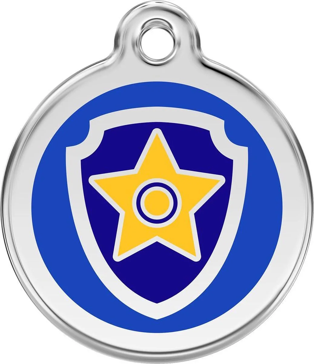 hondenpenning The Paw Patrol Chase - 30 mm by Red Dingo in Blauw met afbeelding Paw Petrol – product photo