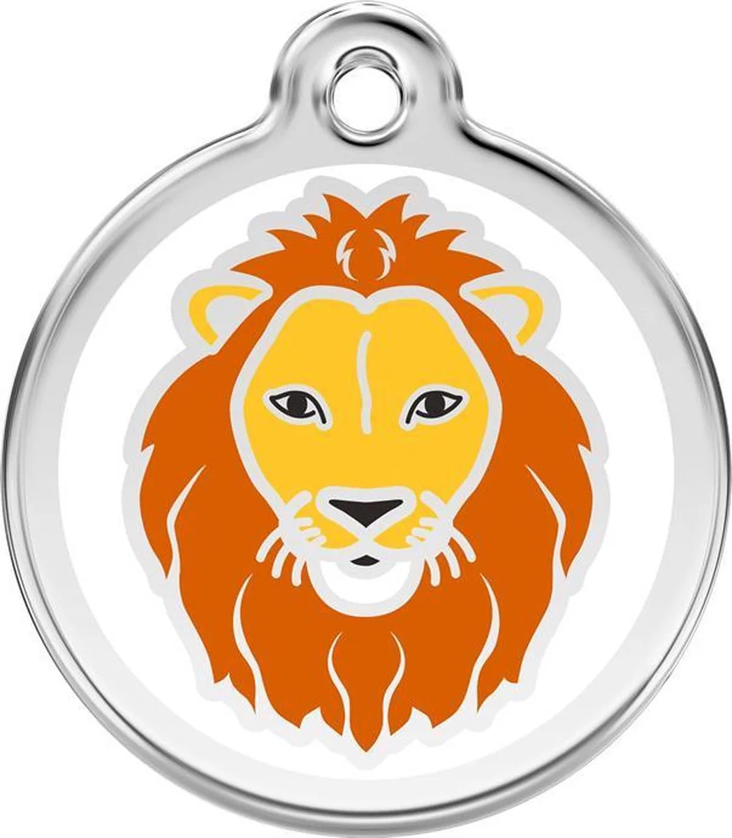 Lion White roestvrijstalen hondenpenning small/klein dia. 2 cm RedDingo de Red Dingo en Jaune – photo produit