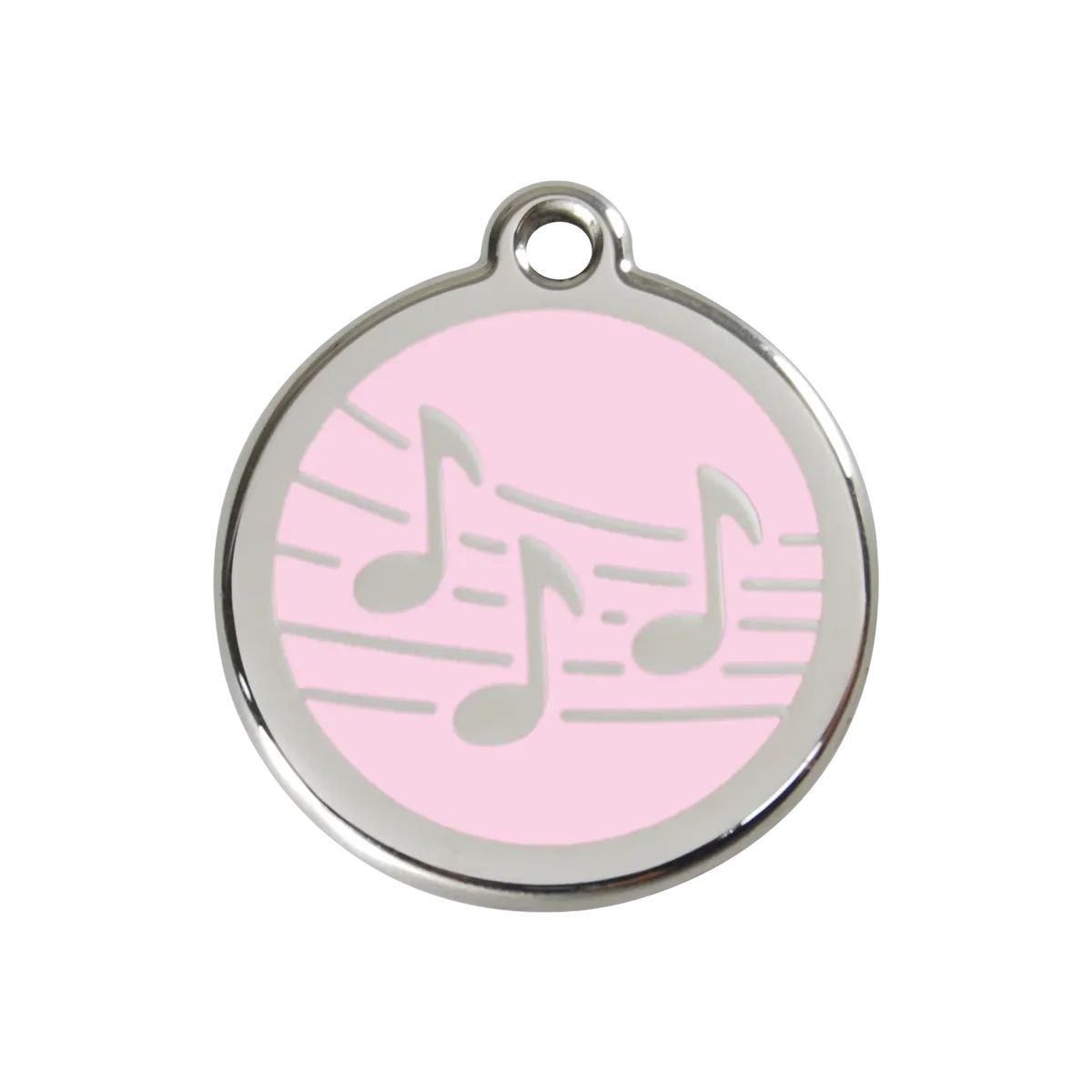 Music Pink roestvrijstalen hondenpenning medium/gemiddeld dia. 3 cm RedDingo by Red Dingo – product photo