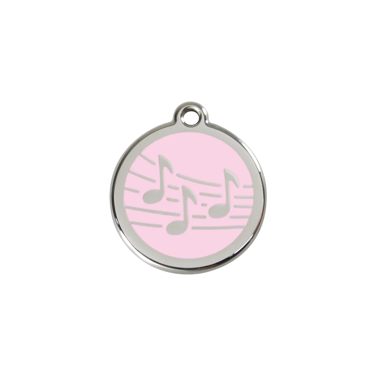 Music Pink roestvrijstalen hondenpenning small/klein dia. 2 cm RedDingo de Red Dingo – photo produit