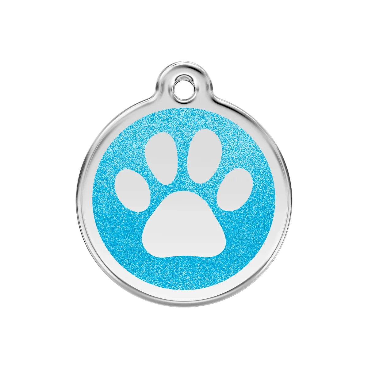 Paw Print Aqua glitter hondenpenning medium/gemiddeld dia. 3 cm RedDingo de Red Dingo – photo produit