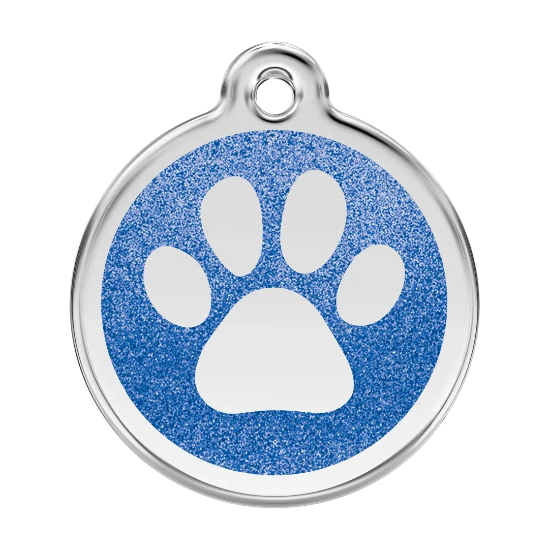Paw Print Navy glitter hondenpenning large/groot dia. 3,8 cm RedDingo de Red Dingo – photo produit