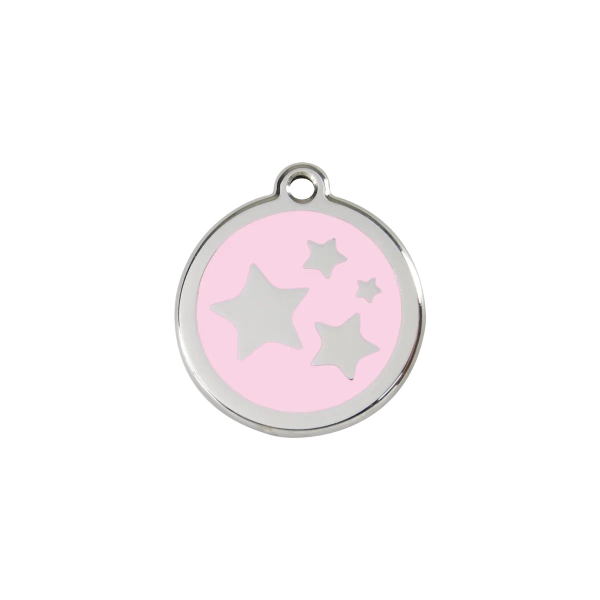 Star Pink roestvrijstalen hondenpenning small/klein dia. 2 cm RedDingo de Red Dingo – photo produit