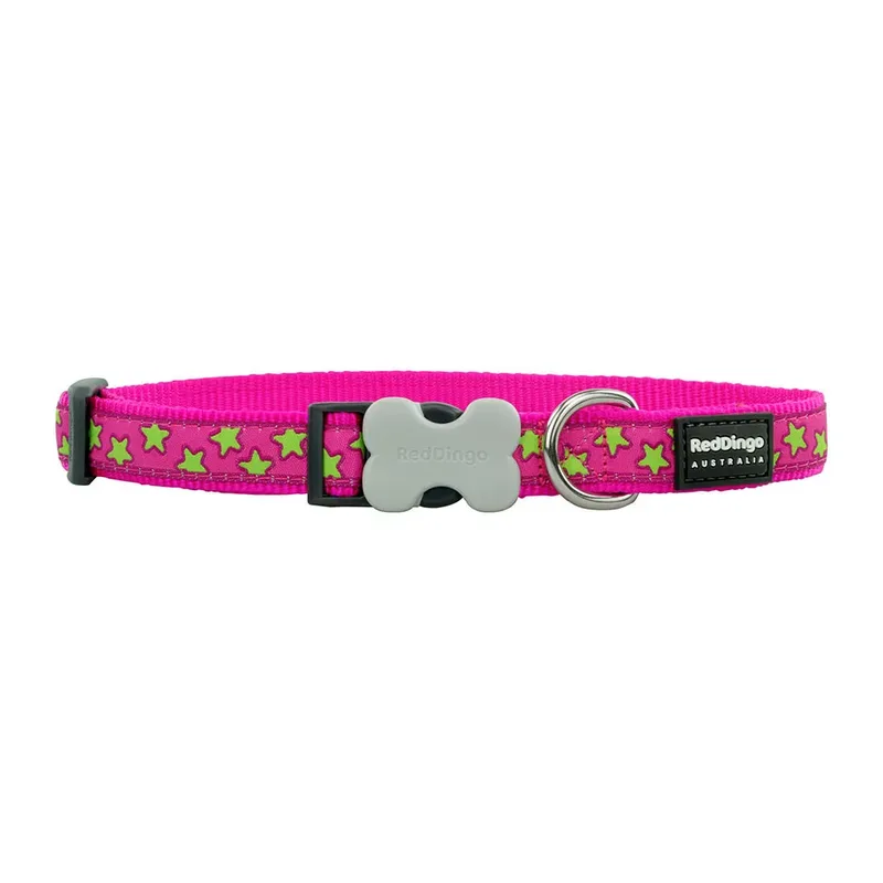 Stars Lime On Hot Hondenhalsband de Red Dingo – photo produit
