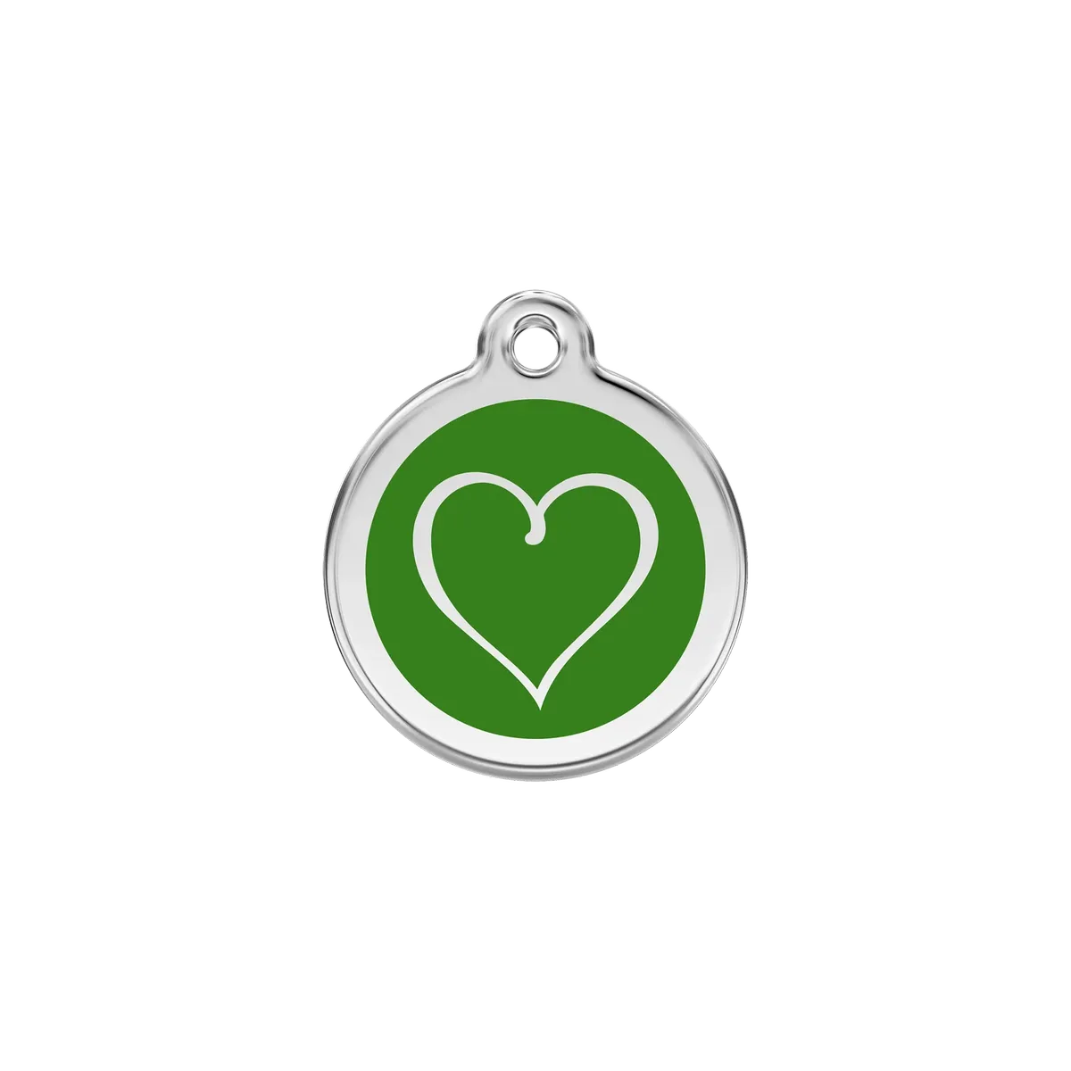 Tribal Heart Green roestvrijstalen hondenpenning small/klein dia. 2 cm RedDingo van Red Dingo – productfoto