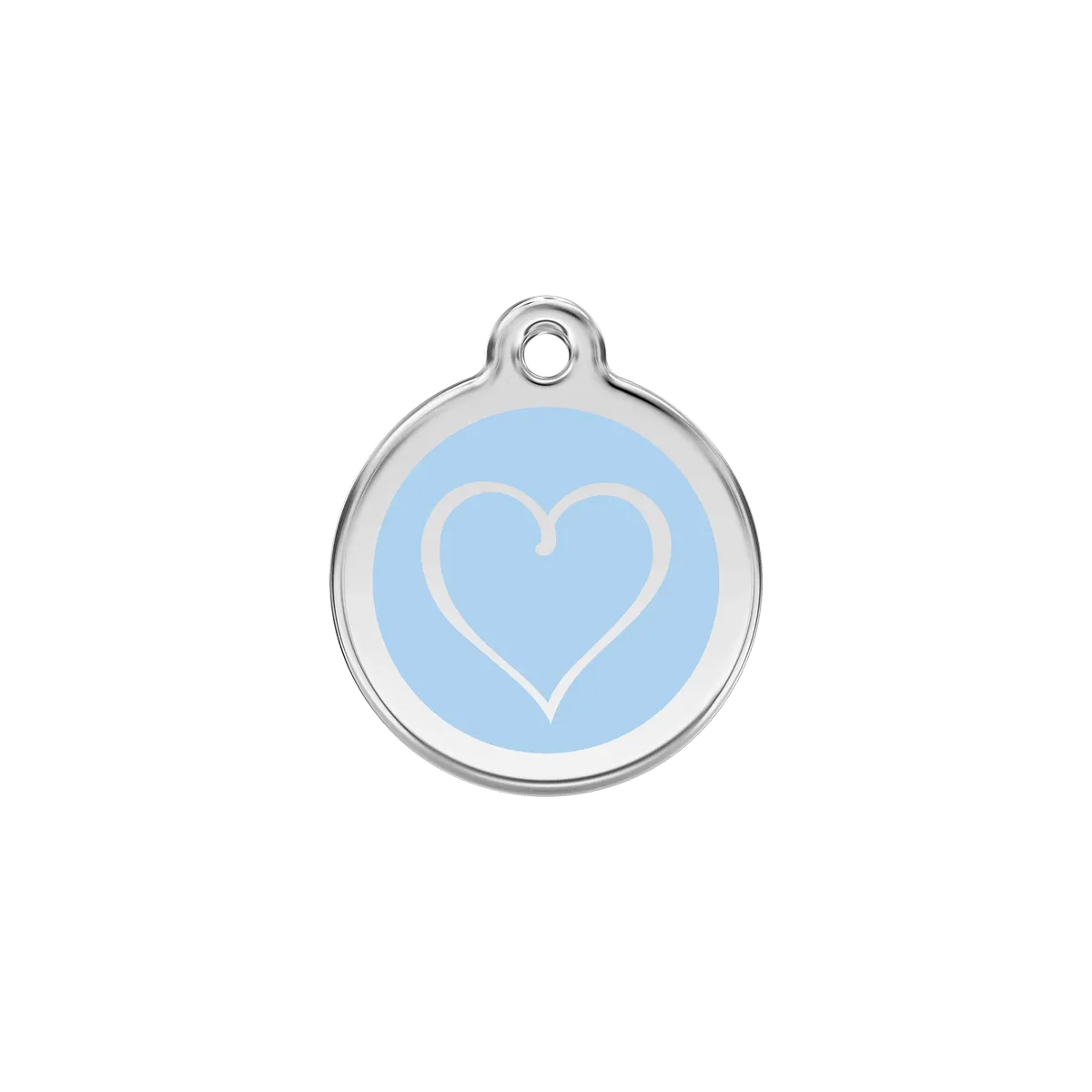 Tribal Heart Light Blue roestvrijstalen hondenpenning small/klein dia. 2 cm RedDingo de Red Dingo – photo produit