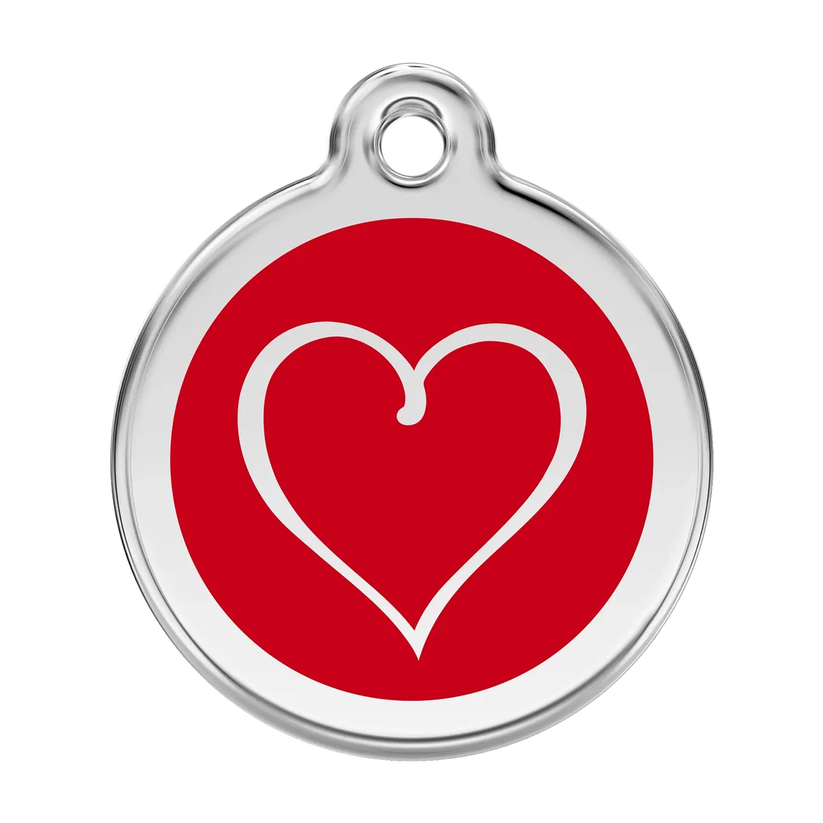 Tribal Heart Red roestvrijstalen hondenpenning large/groot dia. 3,8 cm RedDingo fra Red Dingo – produktbillede