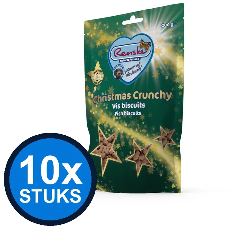 10x Renske gezonde beloning hond crunchy zalm&witvis&forel ke 200gr von Renske – Produktfoto