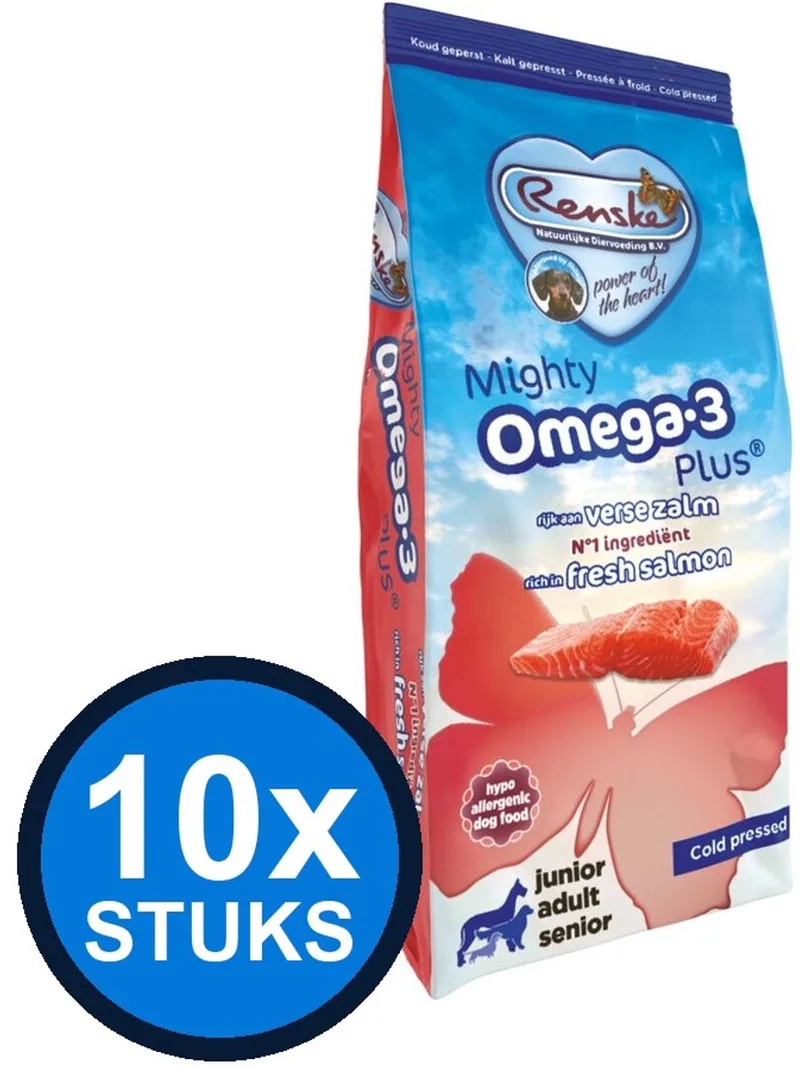 10x Renske - Mighty Omega-3 Plus zalm koud geperst 600gr - Hondenvoer - 600 g de Renske – photo produit