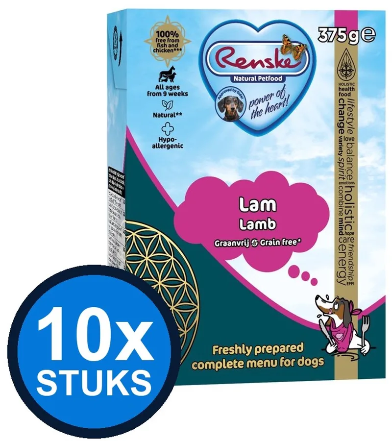10x Renske - Vers lam graanvrij - tetra 375gr - Hondenvoer Natvoer - 375 g by Renske – product photo