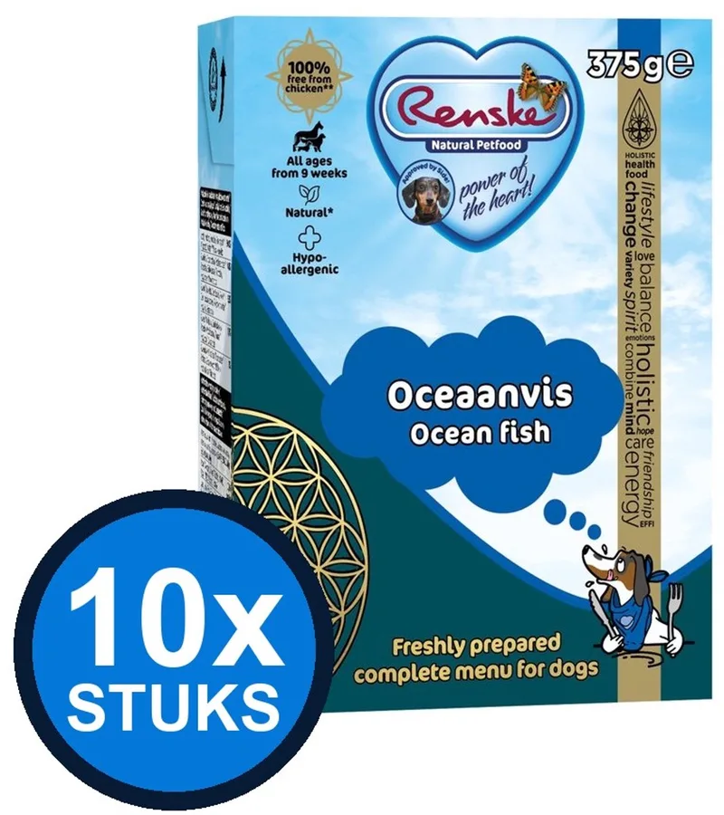 10x Renske - Vers oceaanvis - tetra 375gr - Hondenvoer Natvoer - 375 g von Renske – Produktfoto