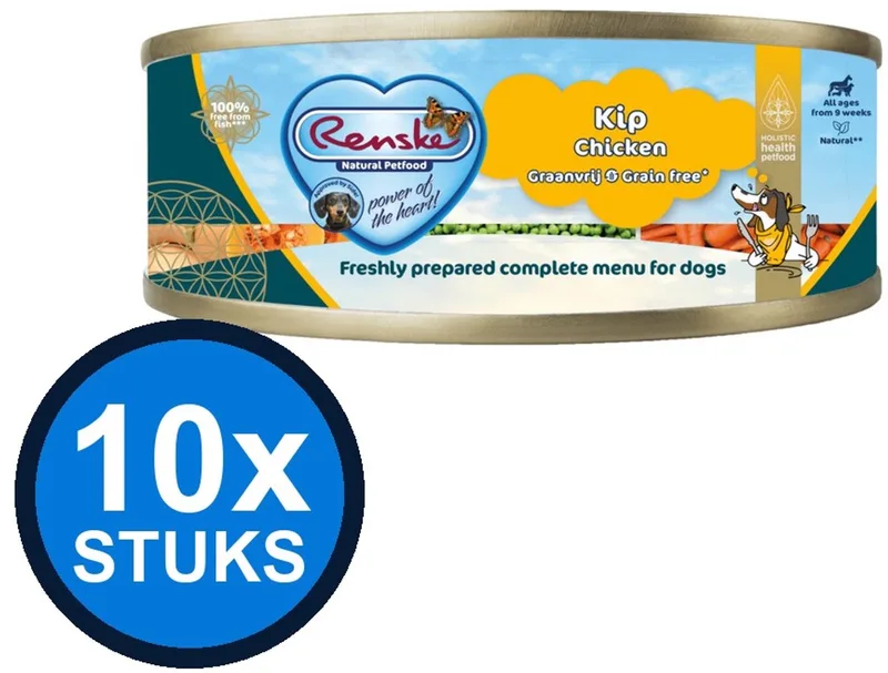 10x Renske vers vlees maaltijd hond kip graanvrij 95gr de Renske – photo produit