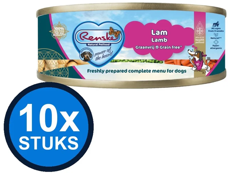 10x Renske vers vlees maaltijd hond lam graanvrij 95gr de Renske – photo produit