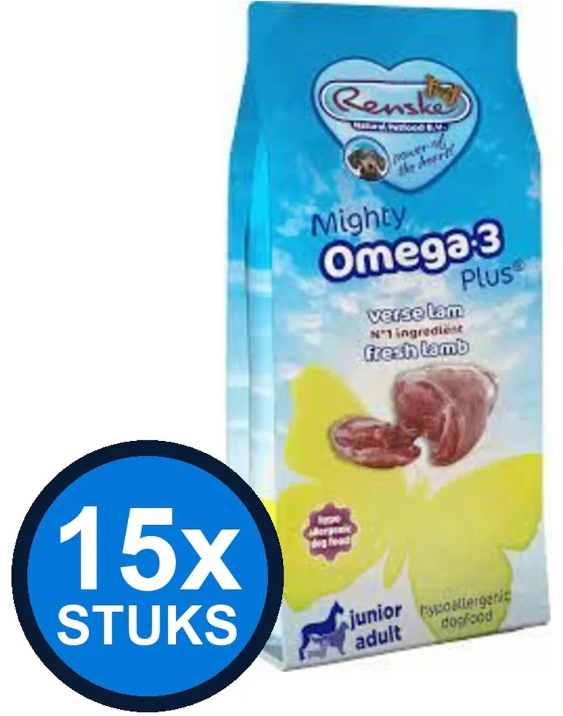 15x Renske - Mighty Omega-3 Plus lam 600gr - Hondenvoer - 600 g by Renske – product photo