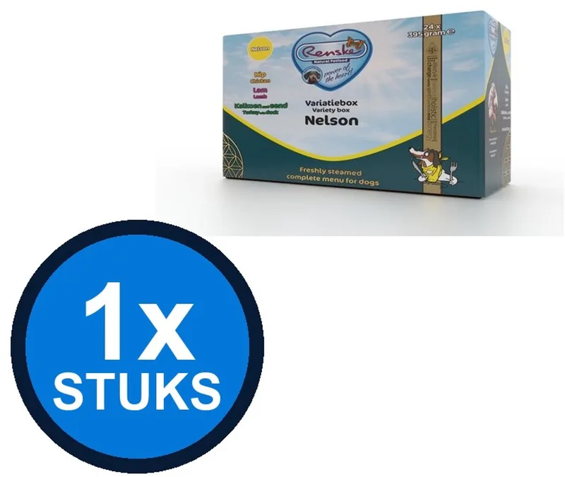 1x Renske Vers Gestoomd Variatiebox Nelson - Hondenvoer - 24x395g de Renske – photo produit