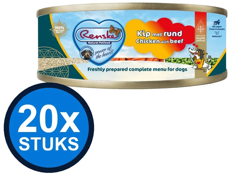 20x Renske vers vlees maaltijd hond kip/rund 95gr by Renske – product photo