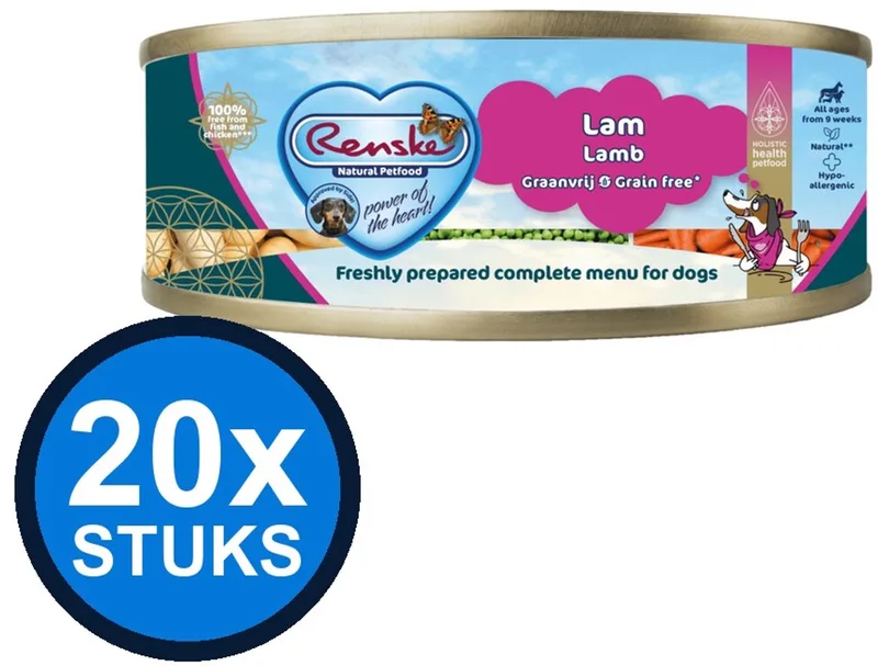 20x Renske vers vlees maaltijd hond lam graanvrij 95gr von Renske – Produktfoto
