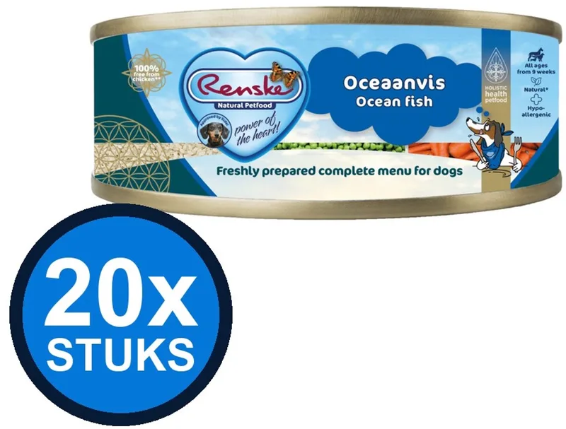 20x Renske vers vlees maaltijd hond oceaanvis 95gr de Renske – photo produit