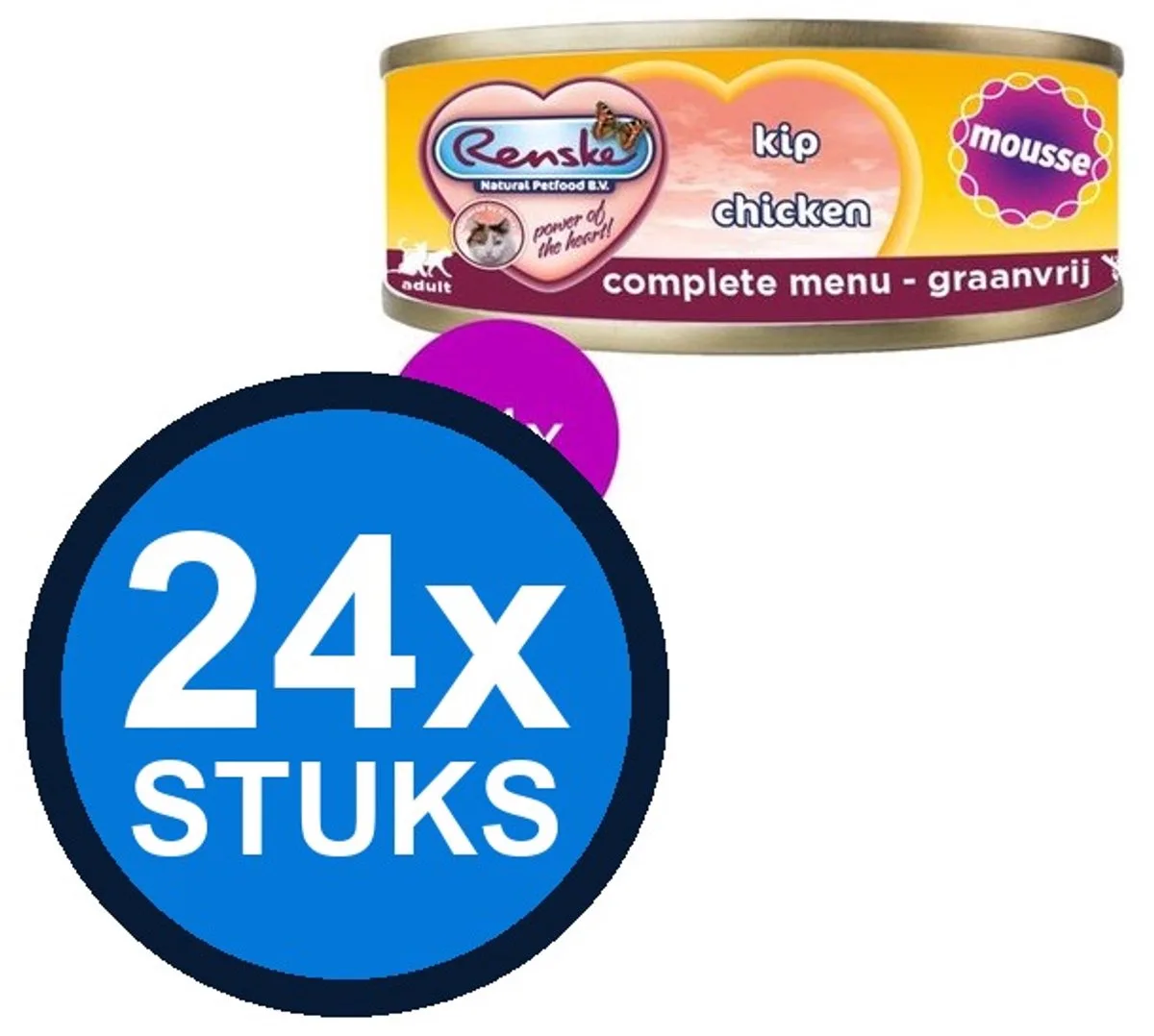 24x Renske vers kat mousse kip 70gr van Renske – productfoto