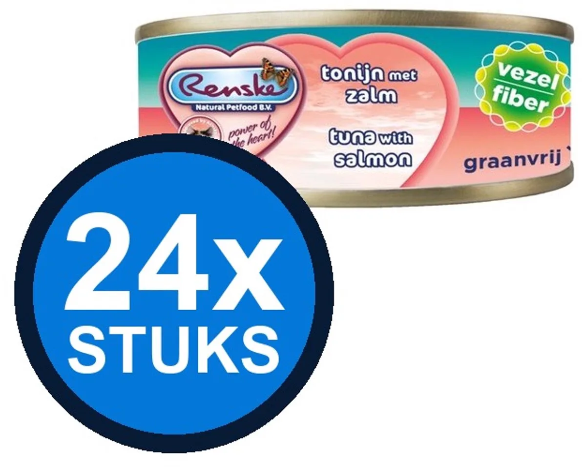 24x Renske vers kat vezel kip/zalm 70gr van Renske – productfoto