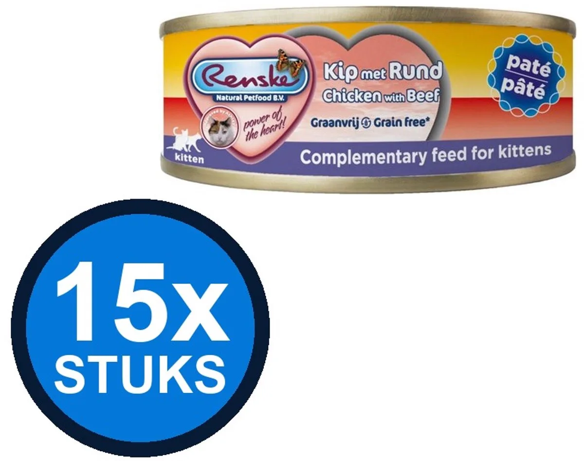 24x Renske vers kitten paté kip/rund 70gr van Renske – productfoto