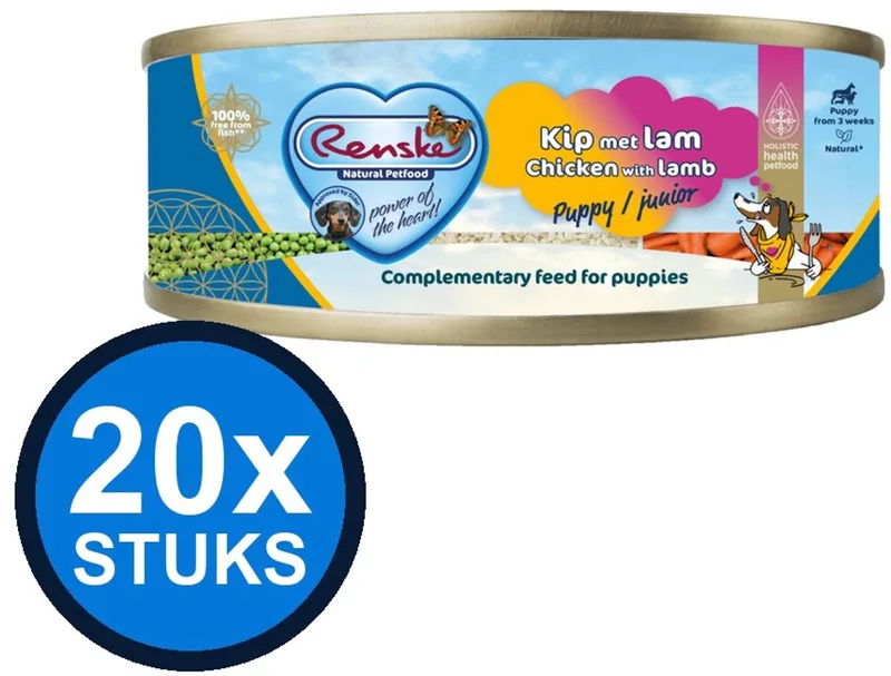 24x Renske vers vlees maaltijd puppy kip/lam 95gr by Renske – product photo